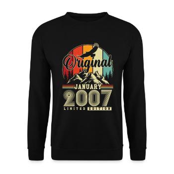 Original Janvier 2007 Vintage Anniversaire - Sweat-shirt Unisexe - noir - Devant - Alina (178cm) & Michal (187cm)