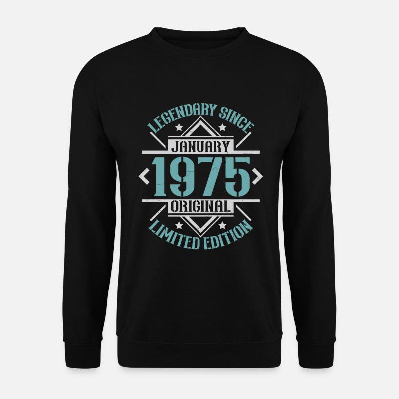 Jahrgang Januar 1975 Retro Geburtstagsgeschenk - Unisex Pullover - Schwarz