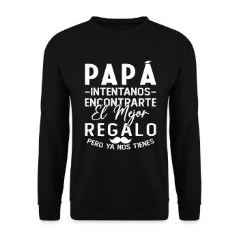 Dad, we try to find you the best gift - Unisex Sweatshirt - black - Front - Alina (178cm) & Michal (187cm)