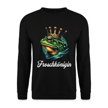 Froschkönigin Krone Partnerin Fasching Karneval - Unisex Pullover - Schwarz - Vorne - Alina (178cm) & Michal (187cm)