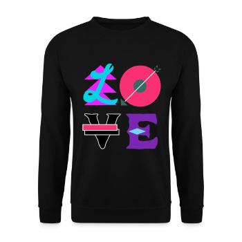 Beautiful Love Colorful Font Typography Arrow - Unisex Sweatshirt - black - Front - Alina (178cm) & Michal (187cm)