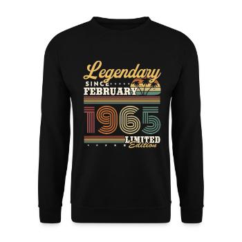 Legendary since February 1965 Vintage Birthday - Unisex Sweatshirt - black - Front - Alina (178cm) & Michal (187cm)