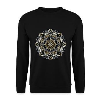 Mandala Modern Harmony Geometry Art - Unisex Sweatshirt - black - Front - Alina (178cm) & Michal (187cm)