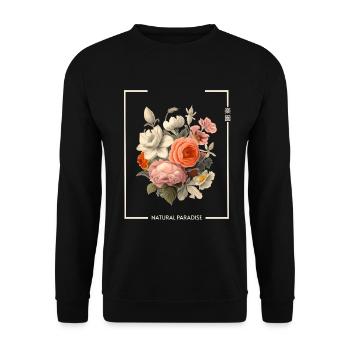 Japon Fleur Paradis Naturel Streetwear - Sweat-shirt Unisexe - noir - Devant - Alina (178cm) & Michal (187cm)