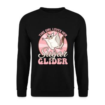 sucre, planeur, planeurs, amour, mignon, - Sweat-shirt Unisexe - noir - Devant - Alina (178cm) & Michal (187cm)