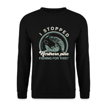 fishing, pike, northern, - Unisex Sweatshirt - black - Front - Alina (178cm) & Michal (187cm)