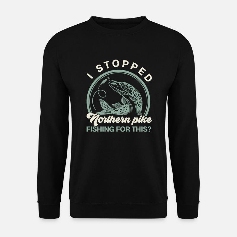 fishing, pike, northern, - Unisex Sweatshirt - black