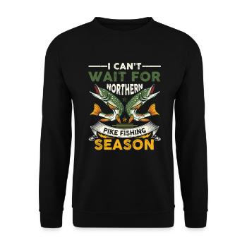 fishing, pike, northern, - Unisex Sweatshirt - black - Front - Alina (178cm) & Michal (187cm)