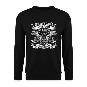 fishing, pike, northern, - Unisex Sweatshirt - black - Front - Alina (178cm) & Michal (187cm)