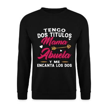 Mama und Oma Muttertagsgeschenk - Unisex Pullover - Schwarz - Vorne - Alina (178cm) & Michal (187cm)