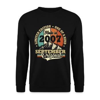 Anniversary September 2007 Birthday Gift - Unisex Sweatshirt - black - Front - Alina (178cm) & Michal (187cm)