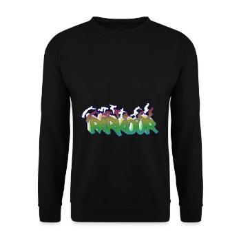 Parkour Freerunning Traceur - Sweat-shirt Unisexe - noir - Devant - Alina (178cm) & Michal (187cm)