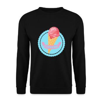 crème glacée - Sweat-shirt Unisexe - noir - Devant - Alina (178cm) & Michal (187cm)