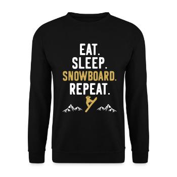 Snowboarding Snowboard Snowboarder Repeat - Unisex Pullover - Schwarz - Vorne - Alina (178cm) & Michal (187cm)