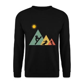 Snowboarding Snowboard Snowboarder Berge - Unisex Pullover - Schwarz - Vorne - Alina (178cm) & Michal (187cm)