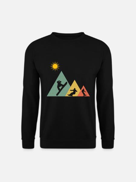 Snowboard Snowboard Snowboarder Montagnes - Sweat-shirt Unisexe - noir