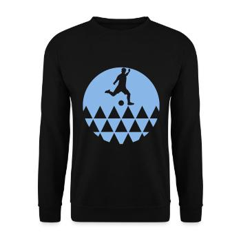 Soccer football player blue - Unisex Sweatshirt - black - Front - Alina (178cm) & Michal (187cm)