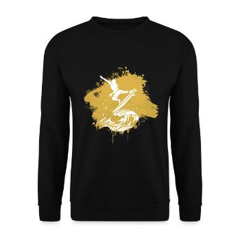 Surfen Surfer Surf Graffiti - Unisex Pullover - Schwarz - Vorne - Alina (178cm) & Michal (187cm)