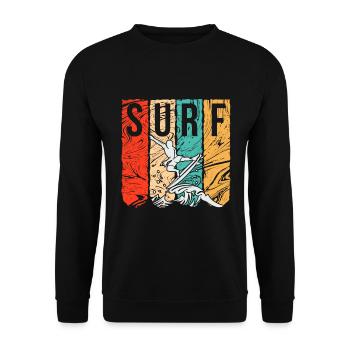 Surfen Surfer Surf Bunt - Unisex Pullover - Schwarz - Vorne - Alina (178cm) & Michal (187cm)