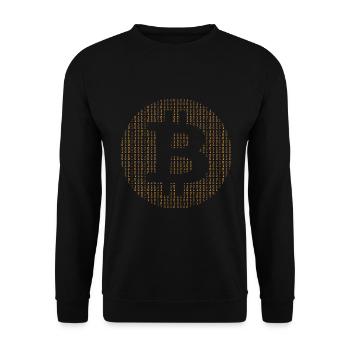 Bitcoin crypto-monnaie crypto binaire orange - Sweat-shirt Unisexe - noir - Devant - Alina (178cm) & Michal (187cm)