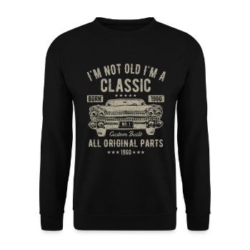 60th birthday funny 60 years birthday gift - Unisex Sweatshirt - black - Front - Alina (178cm) & Michal (187cm)