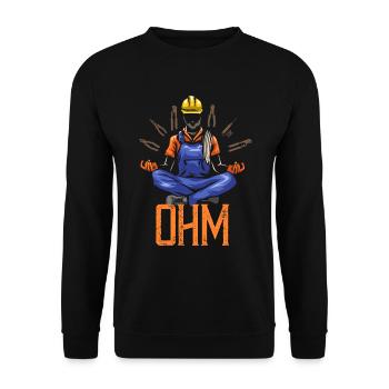 Ohm méditant construction d'électricien - Sweat-shirt Unisexe - noir - Devant - Alina (178cm) & Michal (187cm)