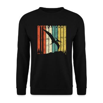Rétro Ptéroanodon dinosaure Dino Primitif - Sweat-shirt Unisexe - noir - Devant - Alina (178cm) & Michal (187cm)