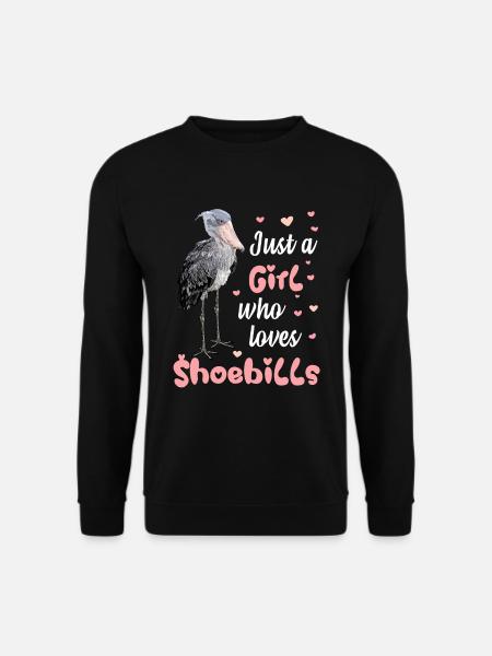 Süßes Schuhschnabel Liebe Storch Vogel Mädchen - Unisex Pullover - Schwarz