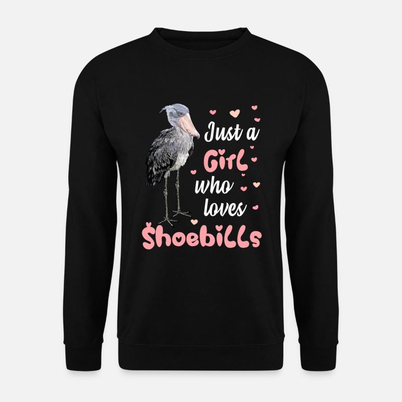 Süßes Schuhschnabel Liebe Storch Vogel Mädchen - Unisex Pullover - Schwarz