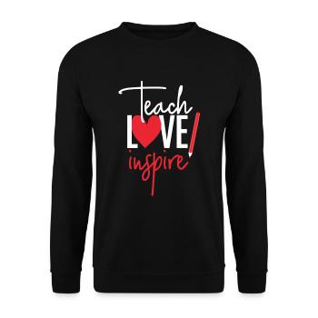 Teach Love Inspire School Nerd Teacher - Sweat-shirt Unisexe - noir - Devant - Alina (178cm) & Michal (187cm)