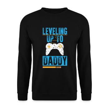 Leveling Up To Daddy I'm Going To Be A Dad To Be - Unisex Sweatshirt - black - Front - Alina (178cm) & Michal (187cm)