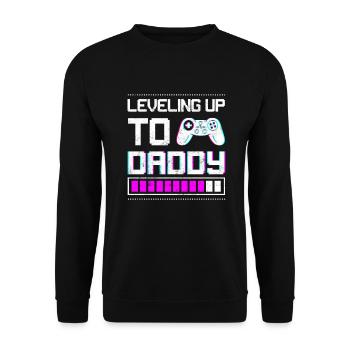 Leveling Up To Daddy I'm Going To Be A Dad To Be - Unisex Sweatshirt - black - Front - Alina (178cm) & Michal (187cm)