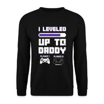 Level Up To Daddy 2020 Je vais être papa pour être - Sweat-shirt Unisexe - noir - Devant - Alina (178cm) & Michal (187cm)
