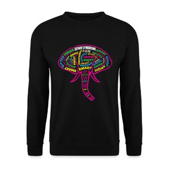 Éducation spéciale de sensibilisation aux éléphants du syndrome de Down - Sweat-shirt Unisexe - noir - Devant - Alina (178cm) & Michal (187cm)