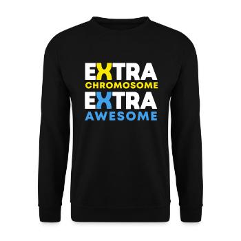 Extra Chromosomes Extra Awesome Down Syndrome Aware - Unisex Sweatshirt - black - Front - Alina (178cm) & Michal (187cm)
