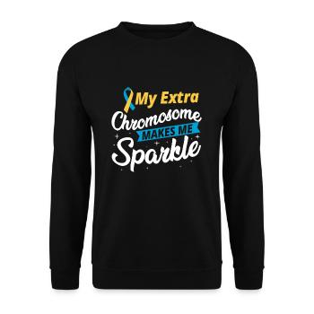 My Extra Chromosome Down Syndrome Awareness Sped T - Sweat-shirt Unisexe - noir - Devant - Alina (178cm) & Michal (187cm)