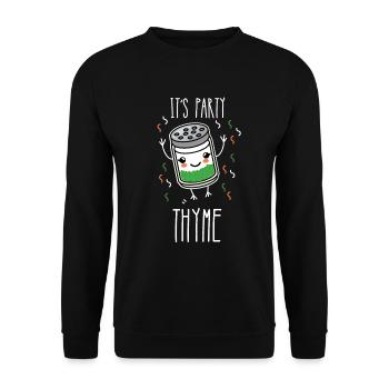 C'est Party Thym Herb Pun - Sweat-shirt Unisexe - noir - Devant - Alina (178cm) & Michal (187cm)