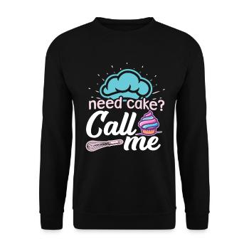 Need Cake Call Me Cake Artist Baker Cupcake - Sweat-shirt Unisexe - noir - Devant - Alina (178cm) & Michal (187cm)