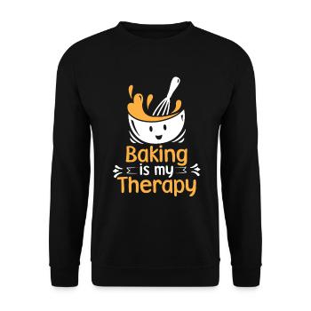 La pâtisserie est ma thérapie Cake Artist Baker Cupcake - Sweat-shirt Unisexe - noir - Devant - Alina (178cm) & Michal (187cm)