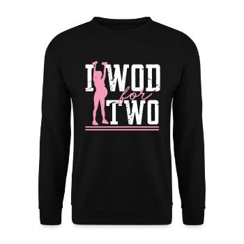 I WOD For Two Pregnancy Workout Buddy Maternity - Unisex Sweatshirt - black - Front - Alina (178cm) & Michal (187cm)