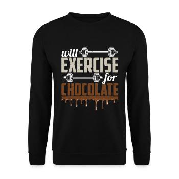 Fera de l'exercice pour l'entraînement de gym drôle au chocolat Fitn - Sweat-shirt Unisexe - noir - Devant - Alina (178cm) & Michal (187cm)