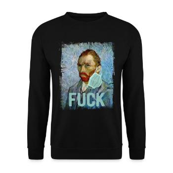VAN GOGH Maske lustiges Wichtel Geschenk Künstler - Unisex Pullover - Schwarz - Vorne - Alina (178cm) & Michal (187cm)