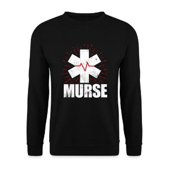 Murse Funny Murse Male Nurse Man - Unisex Sweatshirt - black - Front - Alina (178cm) & Michal (187cm)