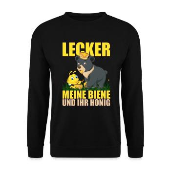 Lecker meine Biene und ihr Honig - Unisex Pullover - Schwarz - Vorne - Alina (178cm) & Michal (187cm)
