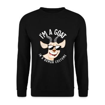 I'm A Goat In A Human Costume Sunglasses Halloween - Unisex Pullover - Schwarz - Vorne - Alina (178cm) & Michal (187cm)