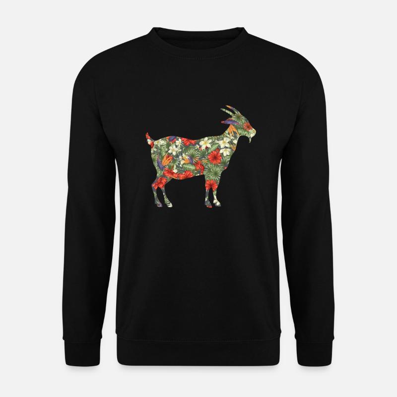 Floral Goat Hawaiian Tropical - Unisex Pullover - Schwarz
