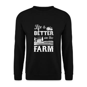 Life Is Better On The Farm Farmer Life Agriculture - Unisex Pullover - Schwarz - Vorne - Alina (178cm) & Michal (187cm)