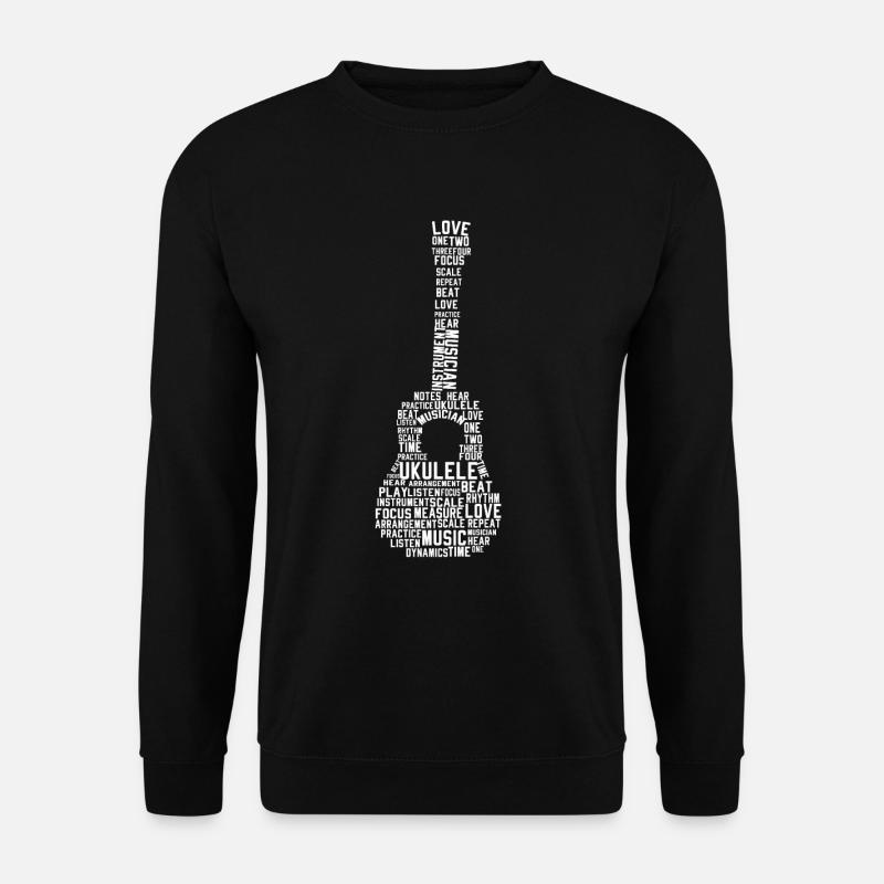 Ukulele Word Cloud Ukulele Player Hawaiian Musicia - Unisex Pullover - Schwarz