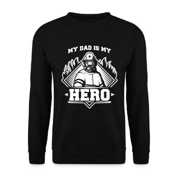 My Firefighter Dad Is My Hero Daughter Thin Red Li - Unisex Sweatshirt - black - Front - Alina (178cm) & Michal (187cm)