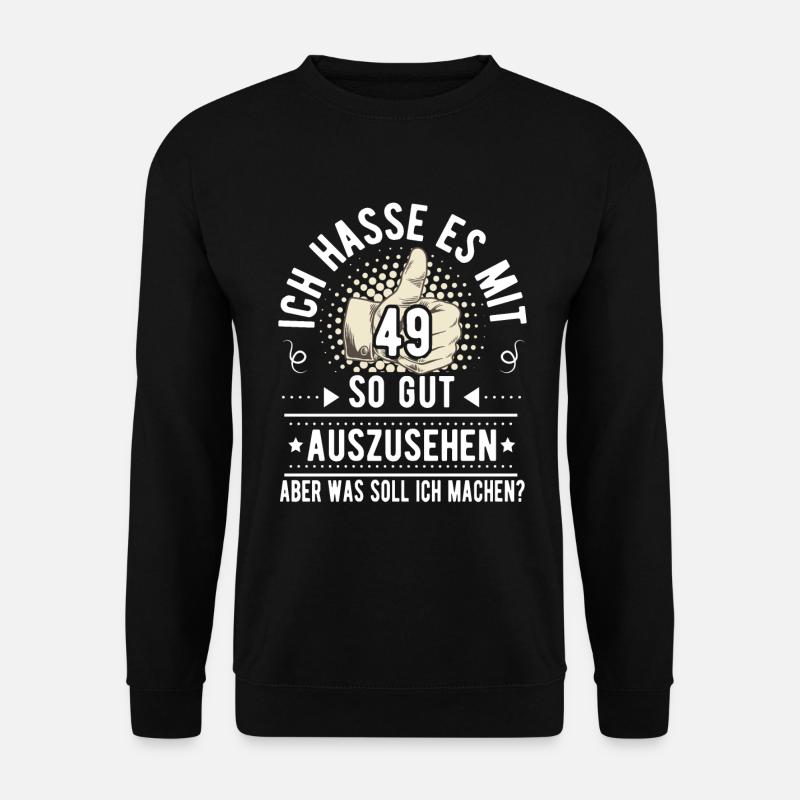 49. Geburtstag Mann Frau Vintage 49 Jahre - Unisex Pullover - Schwarz